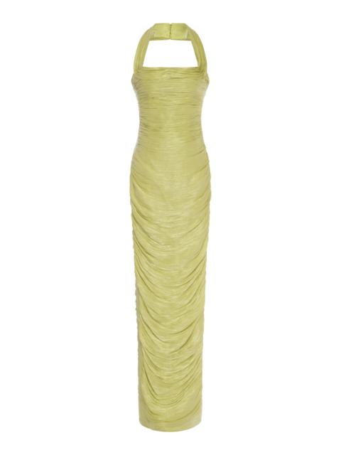 Halter Draped Gown yellow