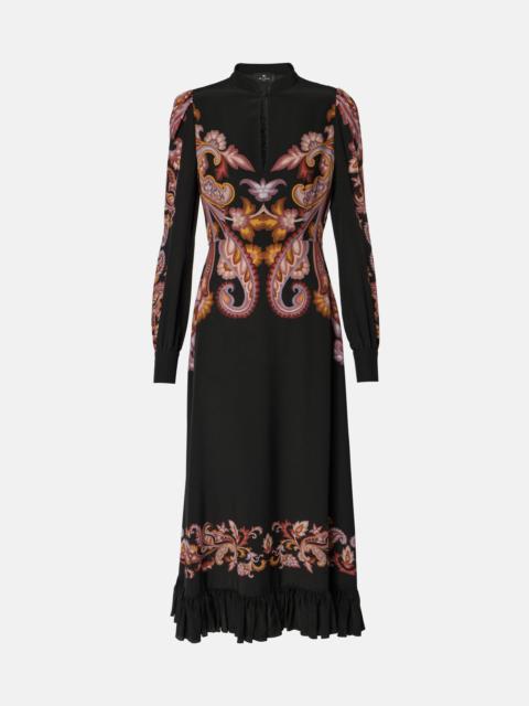 Paisley silk midi dress