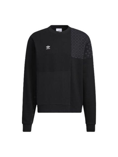 adidas originals CNY Limited Pattern Printing Sports Round Neck Pullover Black HC0565