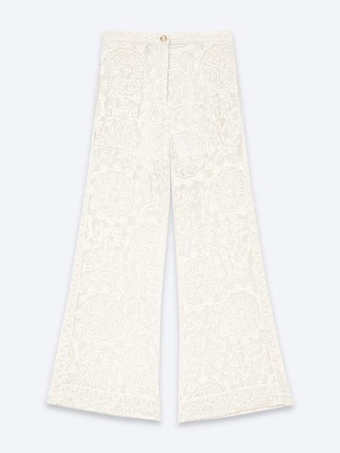 Guipure lace trousers