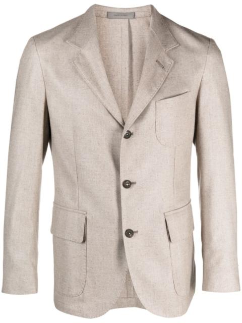 single breasted wool-blend blazer