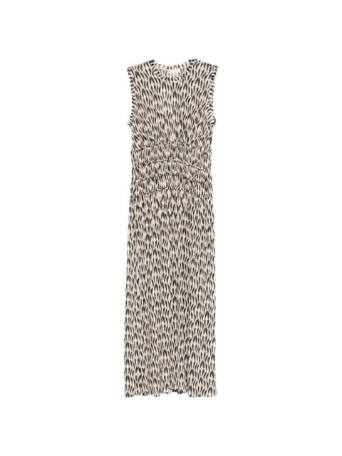 Kamaria shirred printed maxi dress