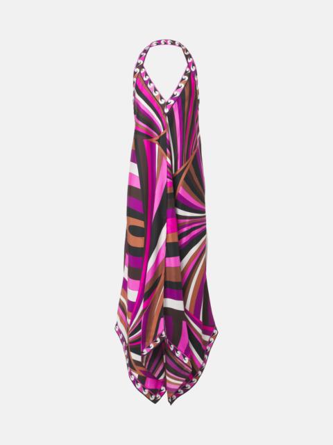 Iride silk twill maxi dress