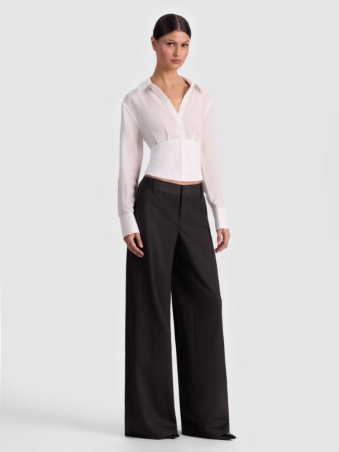 EDIE SEAMED CORSET BUTTON DOWN