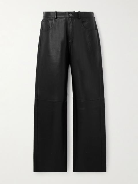 Bonnie leather wide-leg pants Black