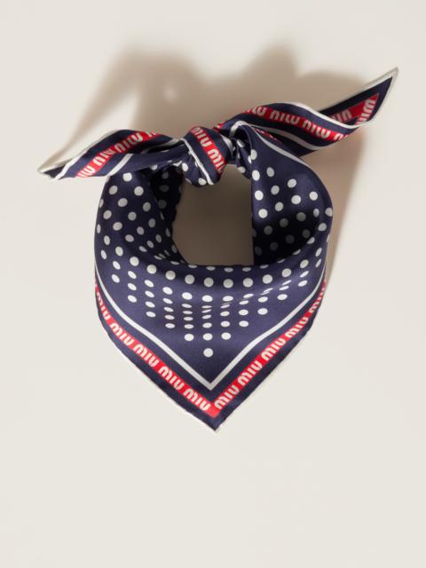 Printed silk twill scarf