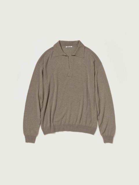 SUPER FINE CASHMERE SILK KNIT SKIPPER POLO
