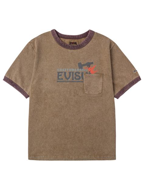 EVISU Workwear Print Relax Fit Ringer T-shirt
