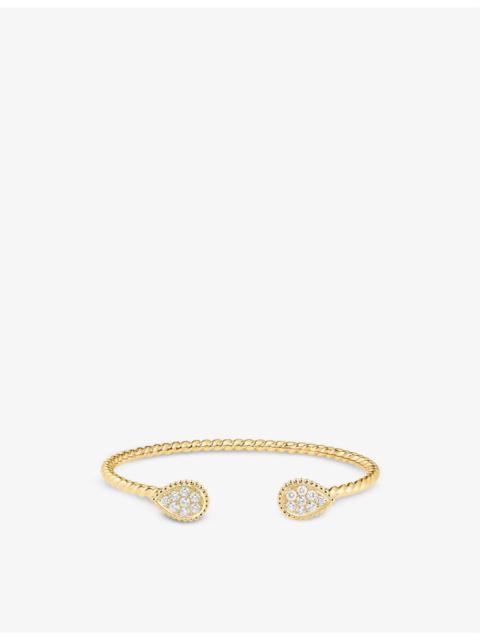 Serpent Bohème Diamants S 18ct yellow-gold and 0.64ct round diamond bangle