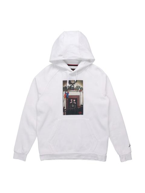 Air Jordan Jumpman Chimney Printing Fleece Stay Warm Pullover White CT4886-100