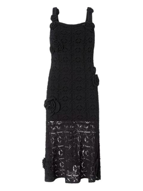 floral-appliqué dress