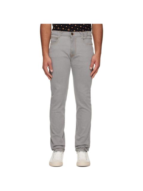 Gray Classic Tapered Jeans