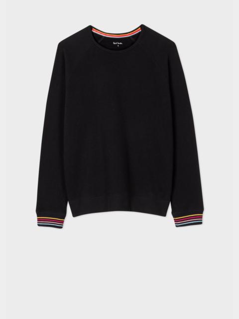 Black Lounge Sweatshirt With 'Swirl' Cuffs