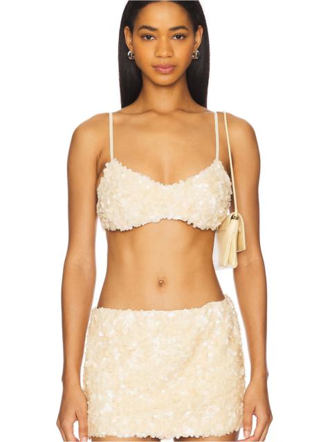 Ari Gathered Sequin Top