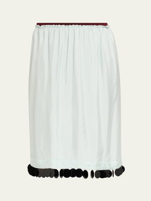 Dot Sequined Knee-Length Slip Skirt
