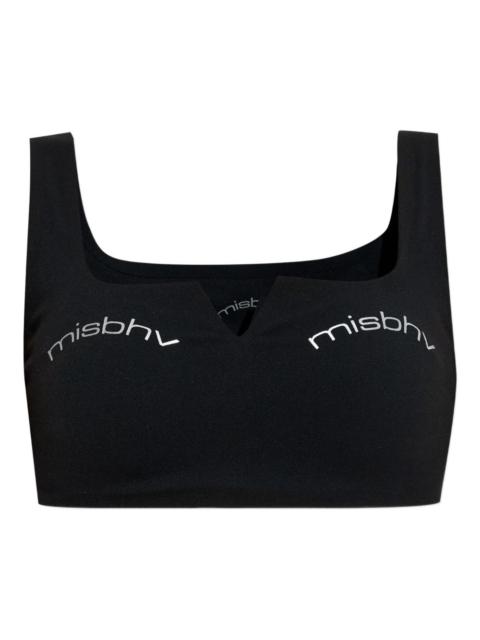 v-neck logo crop top
