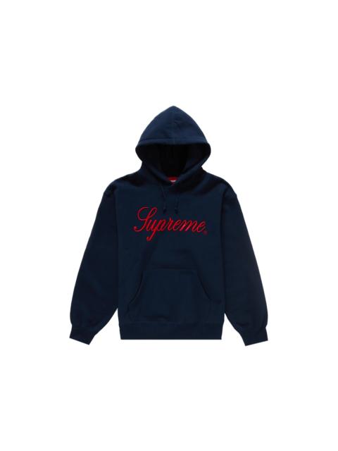 Supreme Embroidered Script Hooded Sweatshirt Navy