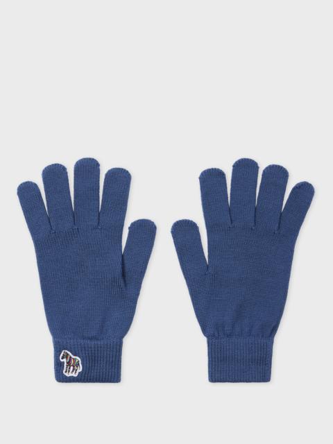 Blue Zebra Logo Wool Gloves