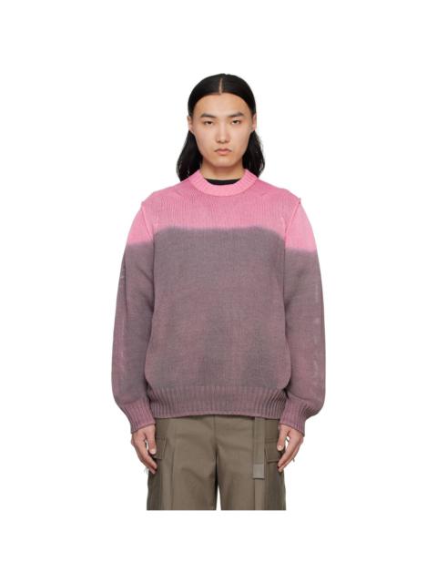 Pink & Gray Garment Dye Knit Sweater
