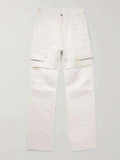 Stefan Wide-Leg Linen Cargo Trousers