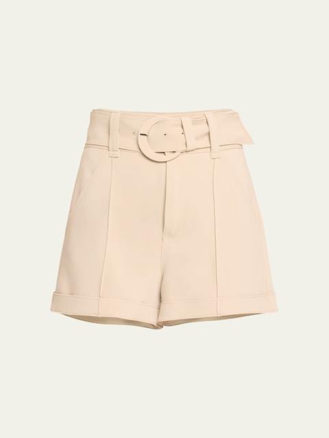 Aldi Belted High-Rise Stitched Shorts