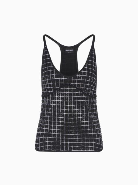 EMBROIDERED VISCOSE JERSEY TOP