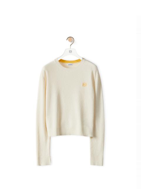 Anagram crew neck sweater in wool and cotton