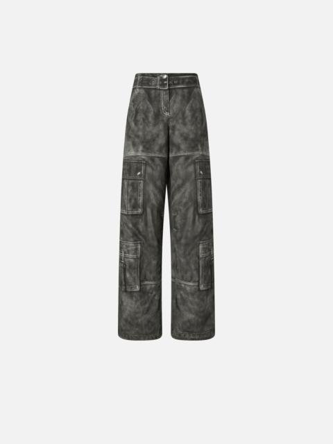 WIDE-LEG TROUSERS WITH LEATHER-EFFECT PRINT
