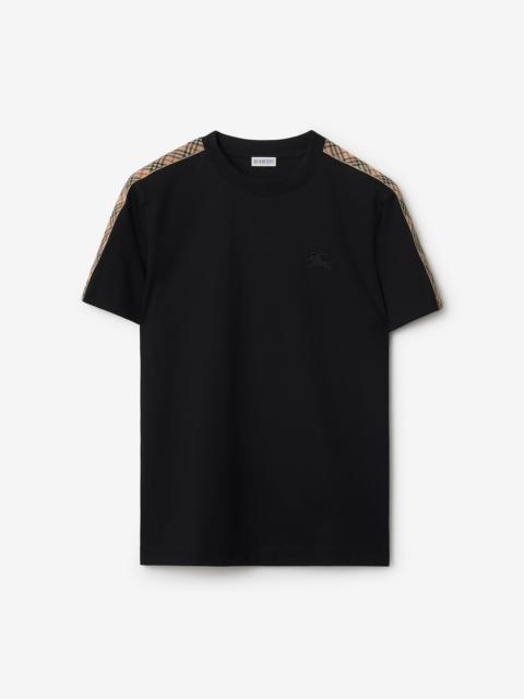 Check Trim Cotton T-shirt