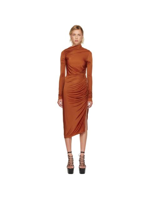 Orange Concordians Svita LS Midi Dress