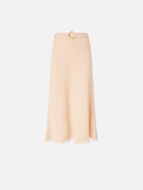 MIDI SKIRT IN LINEN BLEND WITH BELT