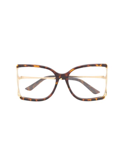 oversized-frame tortoiseshell glasses