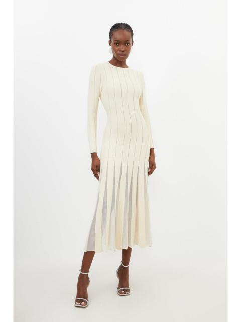 Viscose Blend Filament Full Skirt Knit Midi Dress