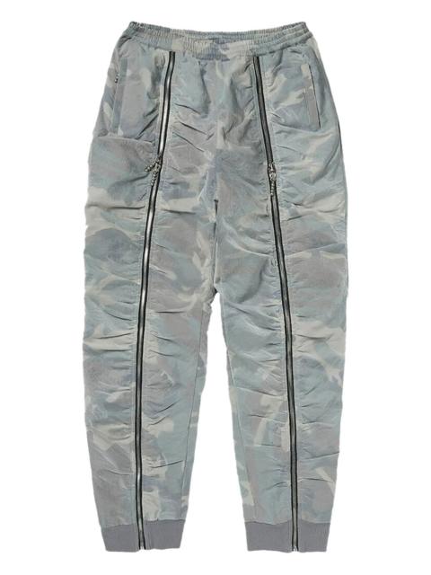 zip-detail straight-leg trousers