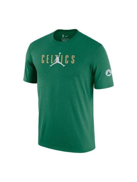 Air Jordan Boston Celtics Courtside Jordan NBA Casual Sports Round Neck Pullover Short Sleeve Green 