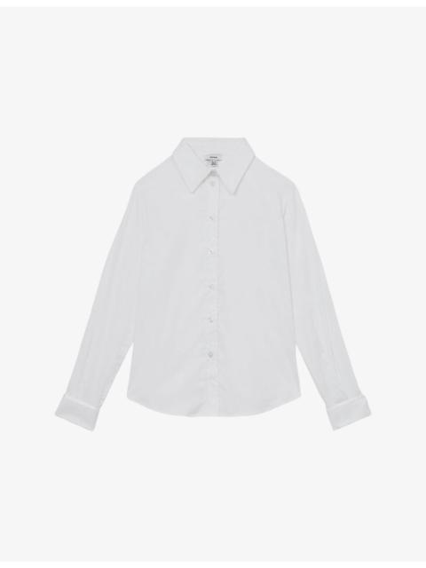 Lottie Long-Sleeve Cotton-Sateen Shirt