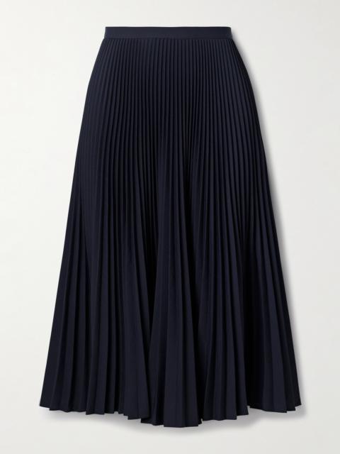Plissé-twill Midi Skirt