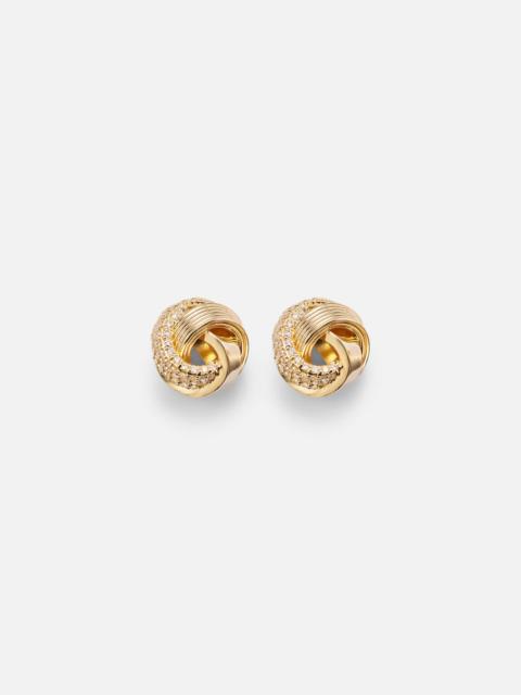 Tri-Link 14kt gold earrings with diamonds