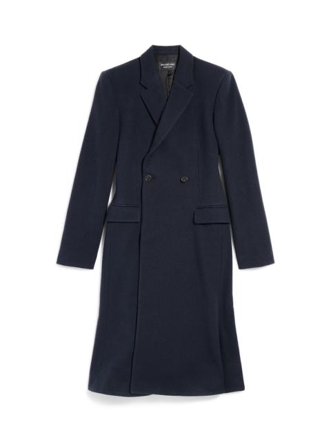 Women's Godet Midi Coat in Corporate Navy