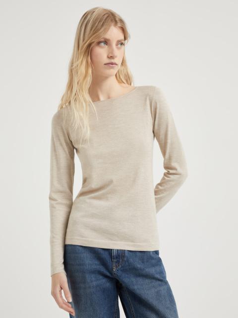 Cashmere and silk sparkling lightweight sweater
