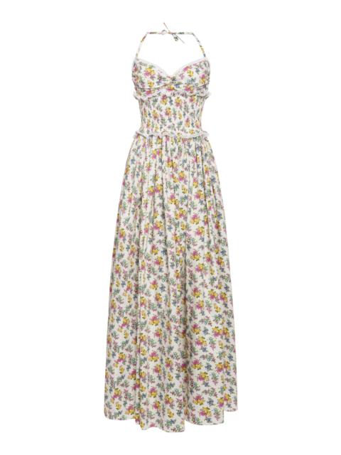 Floral-Print Cotton-Blend Maxi Dress floral
