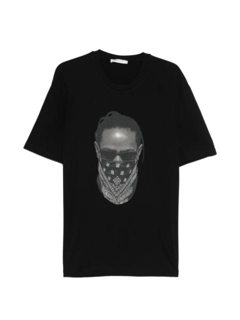 Mask-print T-shirt