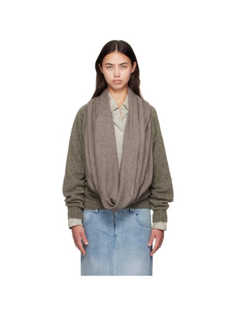 Brown Waterfall Har Sweater