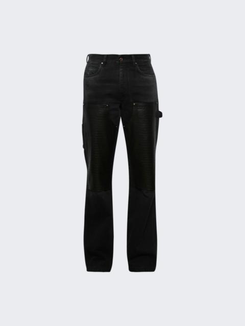 Embossed Croc Carpenter Jean Dusk Black