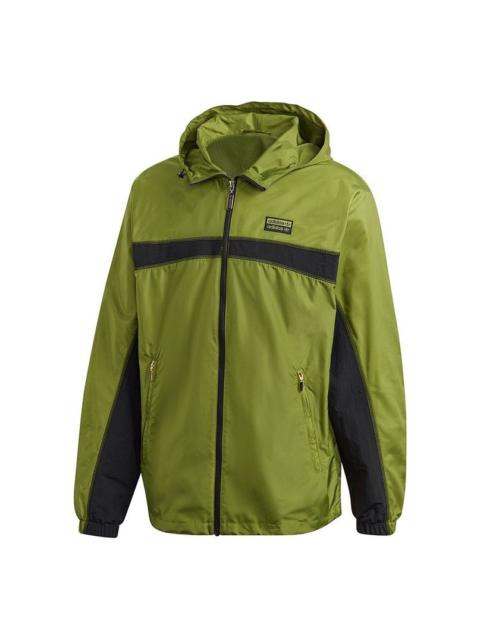 adidas originals RYV PKT WB hooded Athleisure Casual Sports Windbreaker Jacket Olive Green GJ6741