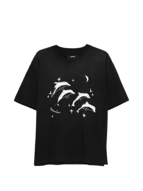 dolphins-print T-shirt