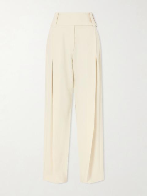 Soblo Pleated Woven Wide-leg Pants