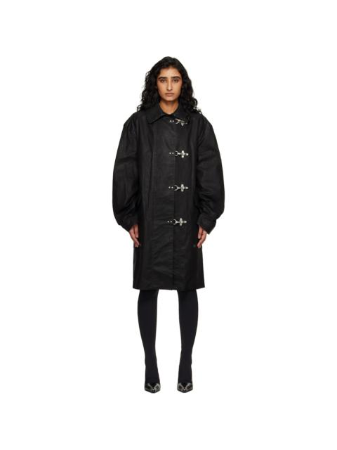 Black Fireman Hooks Coat
