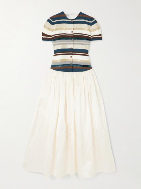 Sadu Paneled Satin Midi Dress