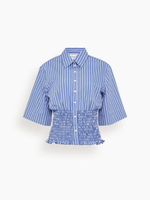 Harte Button Up Shirt in Navy Stripe